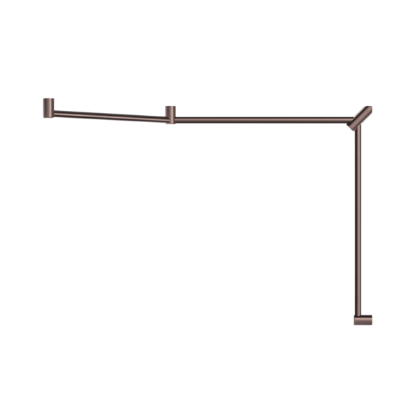 Calibre Mecca 32mm DDA Toilet Grab Rail Set 45 Degree Continuous 750x965x1025mm Brushed Bronze - NRCR3245CBZ