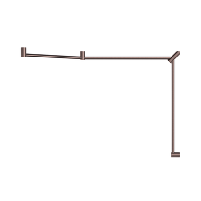 Calibre Mecca 32mm DDA Toilet Grab Rail Set 45 Degree Continuous 750x965x1025mm Brushed Bronze - NRCR3245CBZ