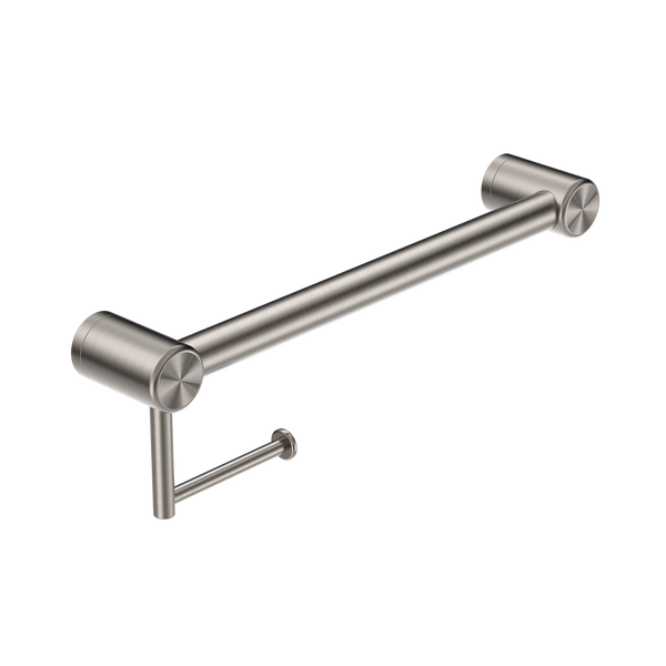 Grab rails with toilet roll holder