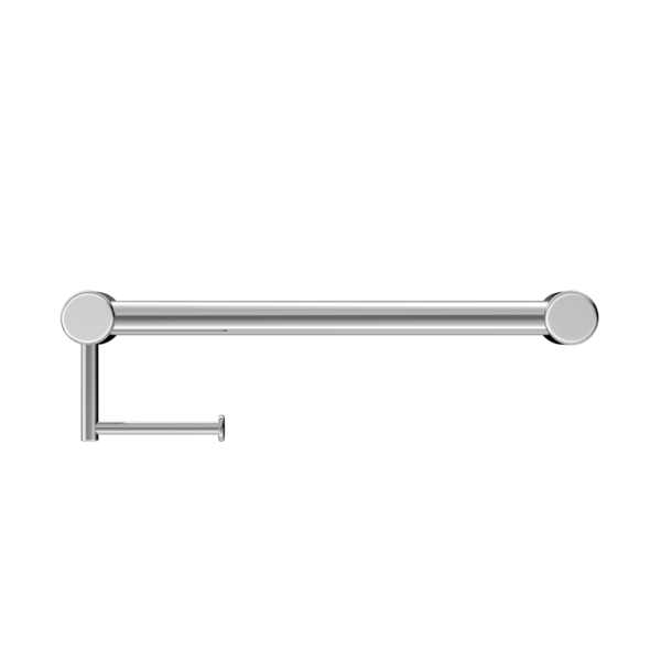 CALIBRE MECCA 32MM GRAB RAIL WITH TOILET ROLL HOLDER 450MM CHROME