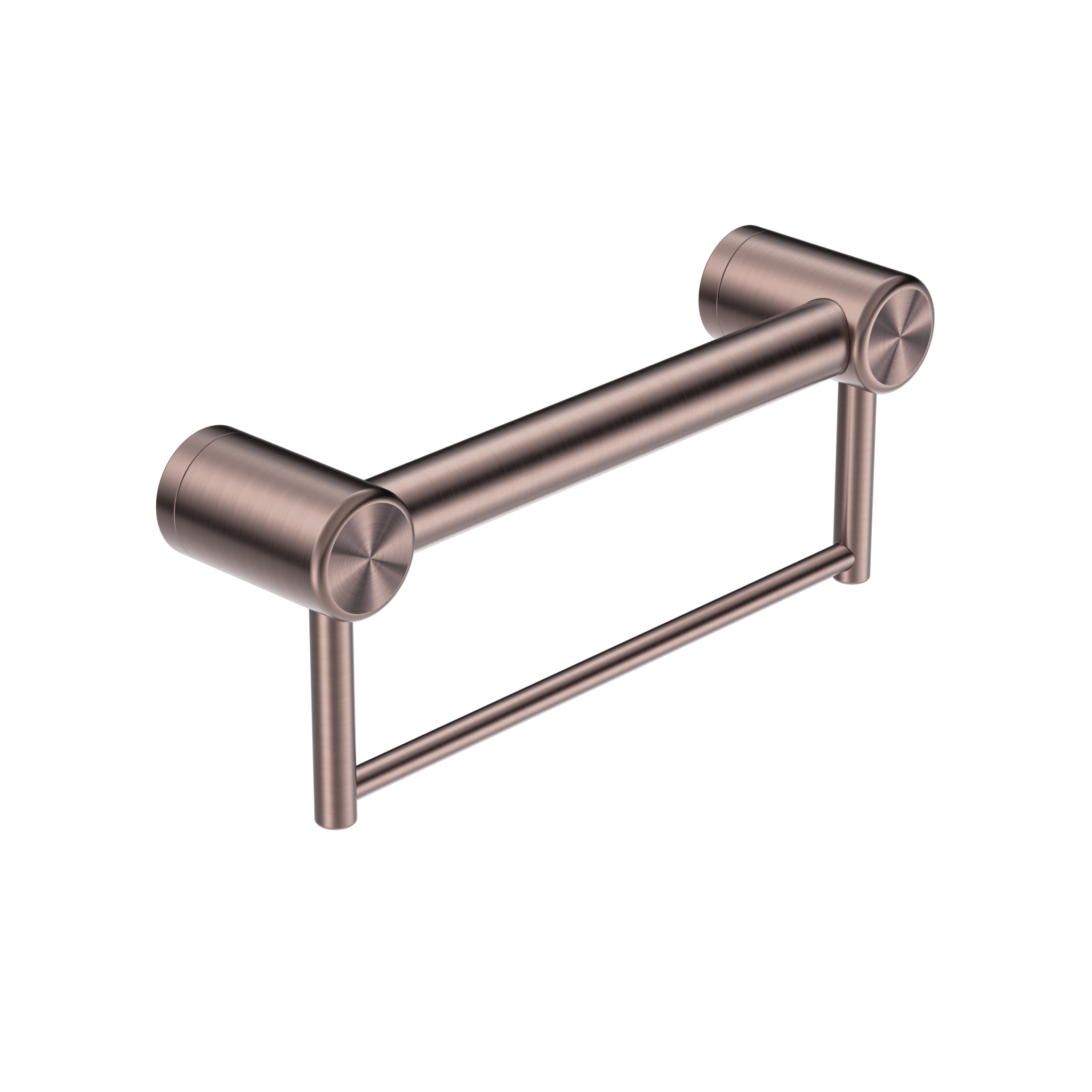Calibre Mecca 32mm Grab Rail With Towel Holder 300mm Brushed Bronze - NRCR3212BBZ