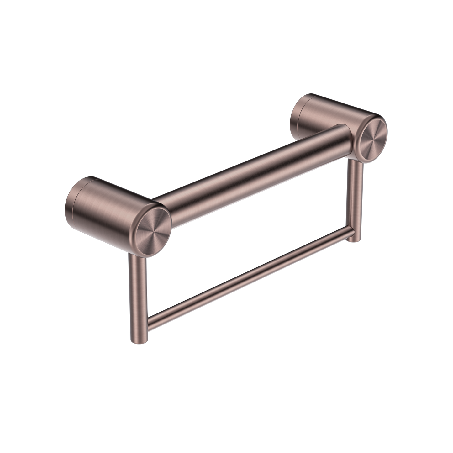 CALIBRE MECCA 32MM GRAB RAIL WITH TOWEL HOLDER 300MM BRUSHED BRONZE