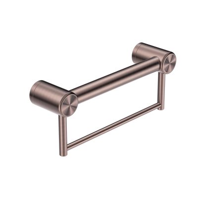 Calibre Mecca 32mm Grab Rail With Towel Holder 300mm Brushed Bronze - NRCR3212BBZ