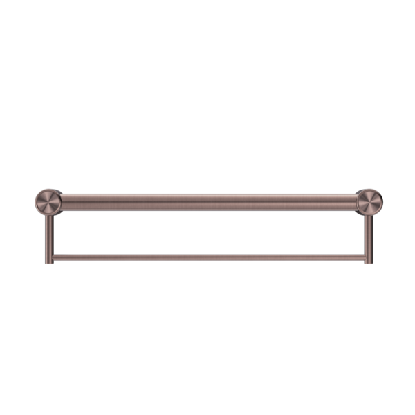 CALIBRE MECCA 32MM GRAB RAIL WITH TOWEL HOLDER 300MM BRUSHED BRONZE