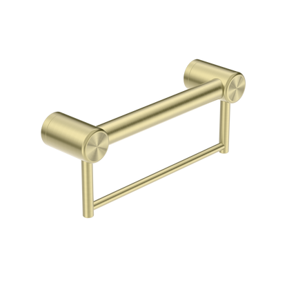 Calibre Mecca 32mm Grab Rail With Towel Holder 300mm Brushed Gold - NRCR3212BBG