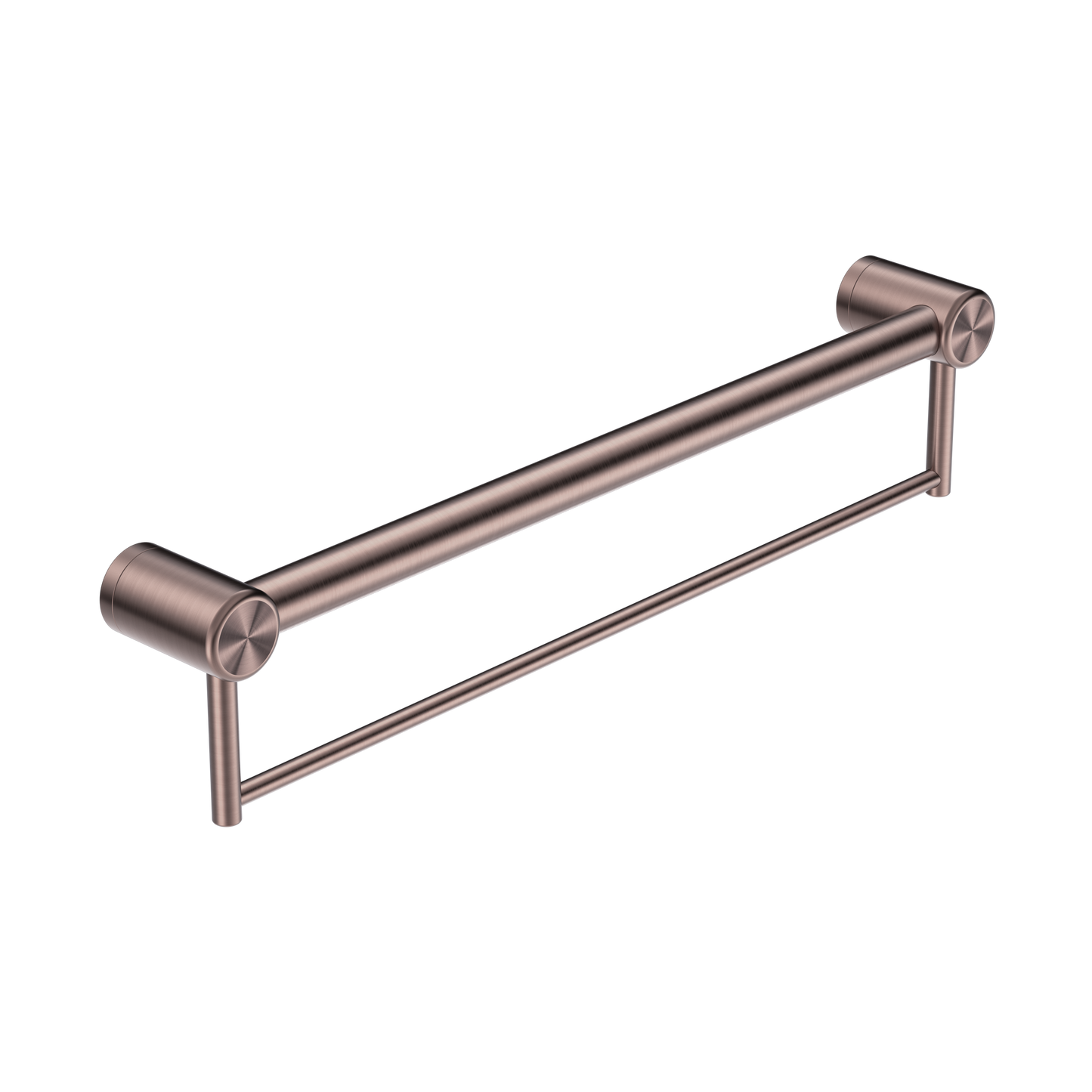 CALIBRE MECCA 32MM GRAB RAIL WITH TOWEL HOLDER 600MM BRUSHED BRONZE