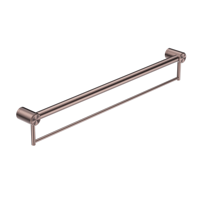 CALIBRE MECCA 32MM GRAB RAIL WITH TOWEL HOLDER 900MM BRUSHED BRONZE