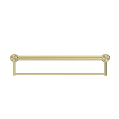 CALIBRE MECCA 32MM GRAB RAIL WITH TOWEL HOLDER 900MM BRUSHED GOLD