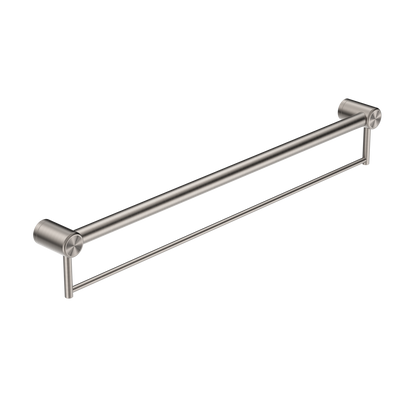 CALIBRE MECCA 32MM GRAB RAIL WITH TOWEL HOLDER 900MM BRUSHED NICKEL
