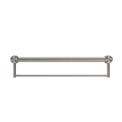 CALIBRE MECCA 32MM GRAB RAIL WITH TOWEL HOLDER 900MM BRUSHED NICKEL
