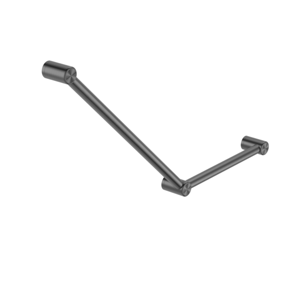 Calibre Mecca 32mm Toilet Grab Rail 45 Degree 750x450mm Gun Metal - NRCR3245AGM