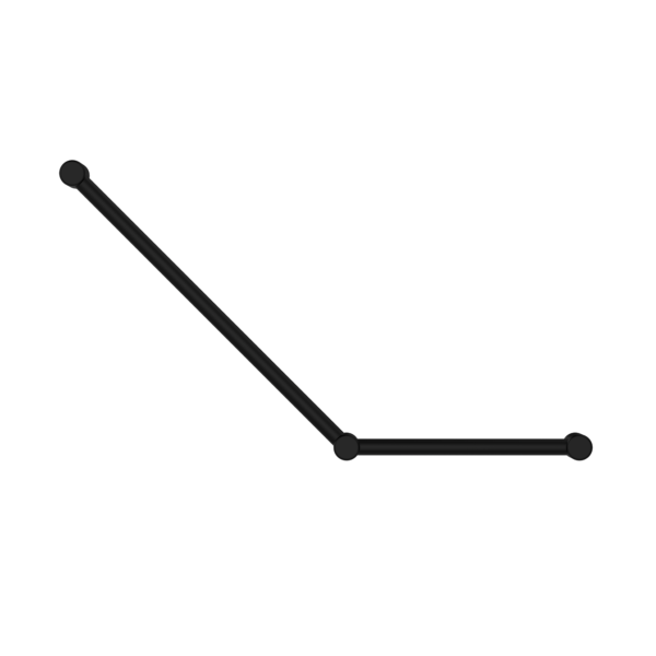 Calibre Mecca 32mm Toilet Grab Rail 45 Degree 750x450mm Matte Black - NRCR3245AMB