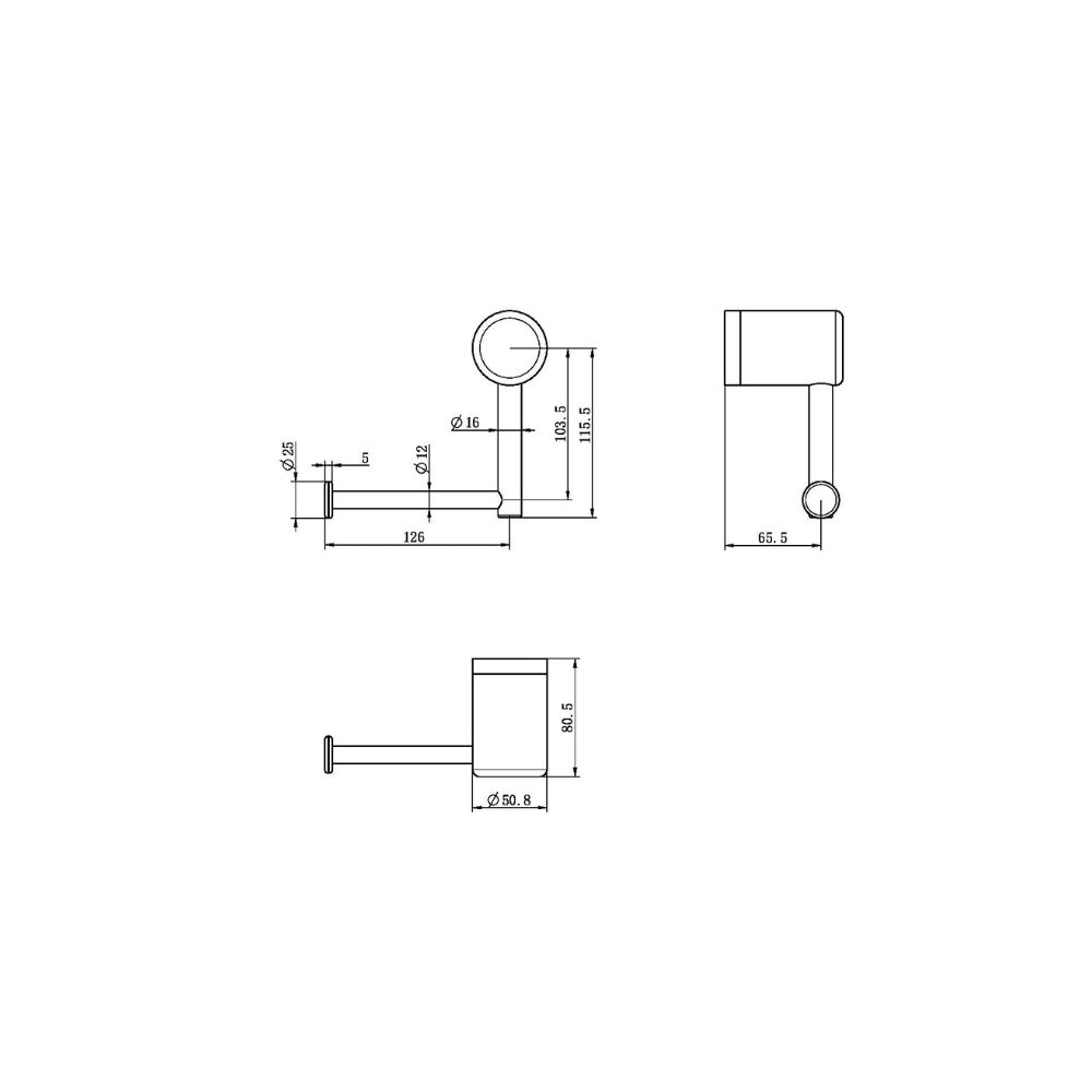 Calibre Mecca Heavy Duty Toilet Roll Holder Gun Metal - NRCR3286GM