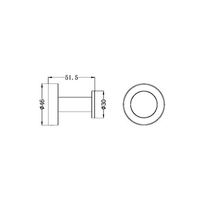 Calibre Round Robe Hook Brushed Nickel - NR2082BN