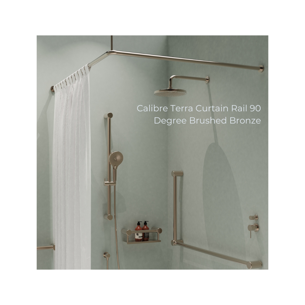 Calibre Terra Curtain Rail 22mm 1200x1200x1000 90 Degree (up to 3.0m Ceiling Height) Matte Black (Made to Order) - RU1C12129MB