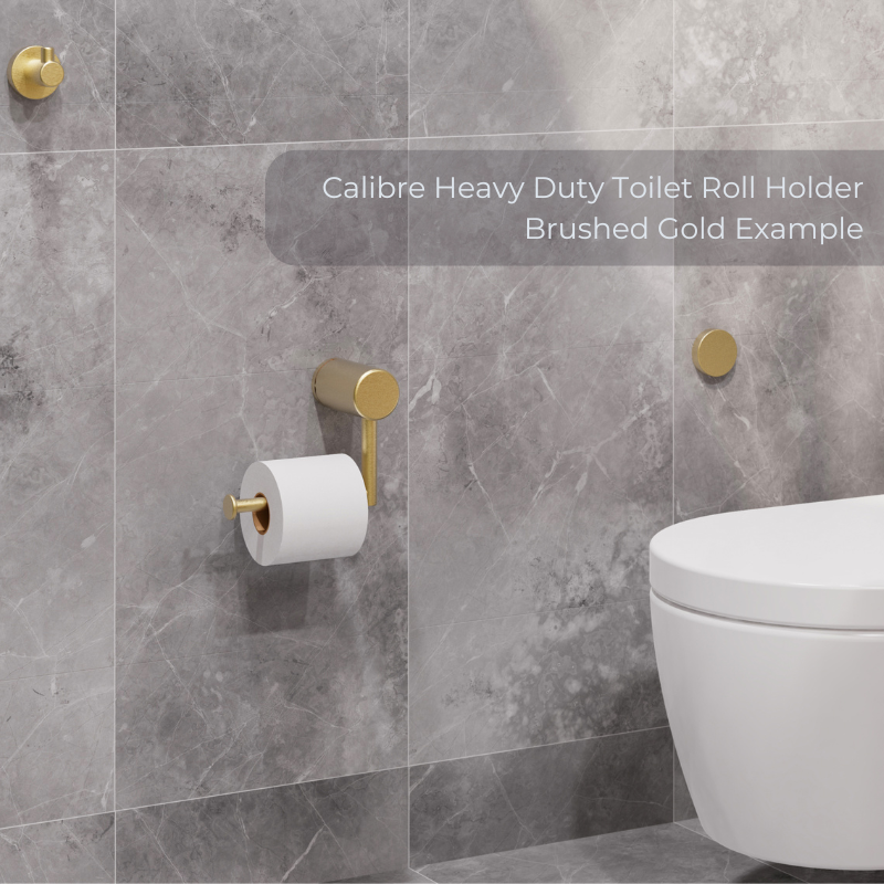 Calibre Terra Heavy Duty Toilet Roll Holder Organic Brushed Brass Living (Made to Order) - R01HBBL