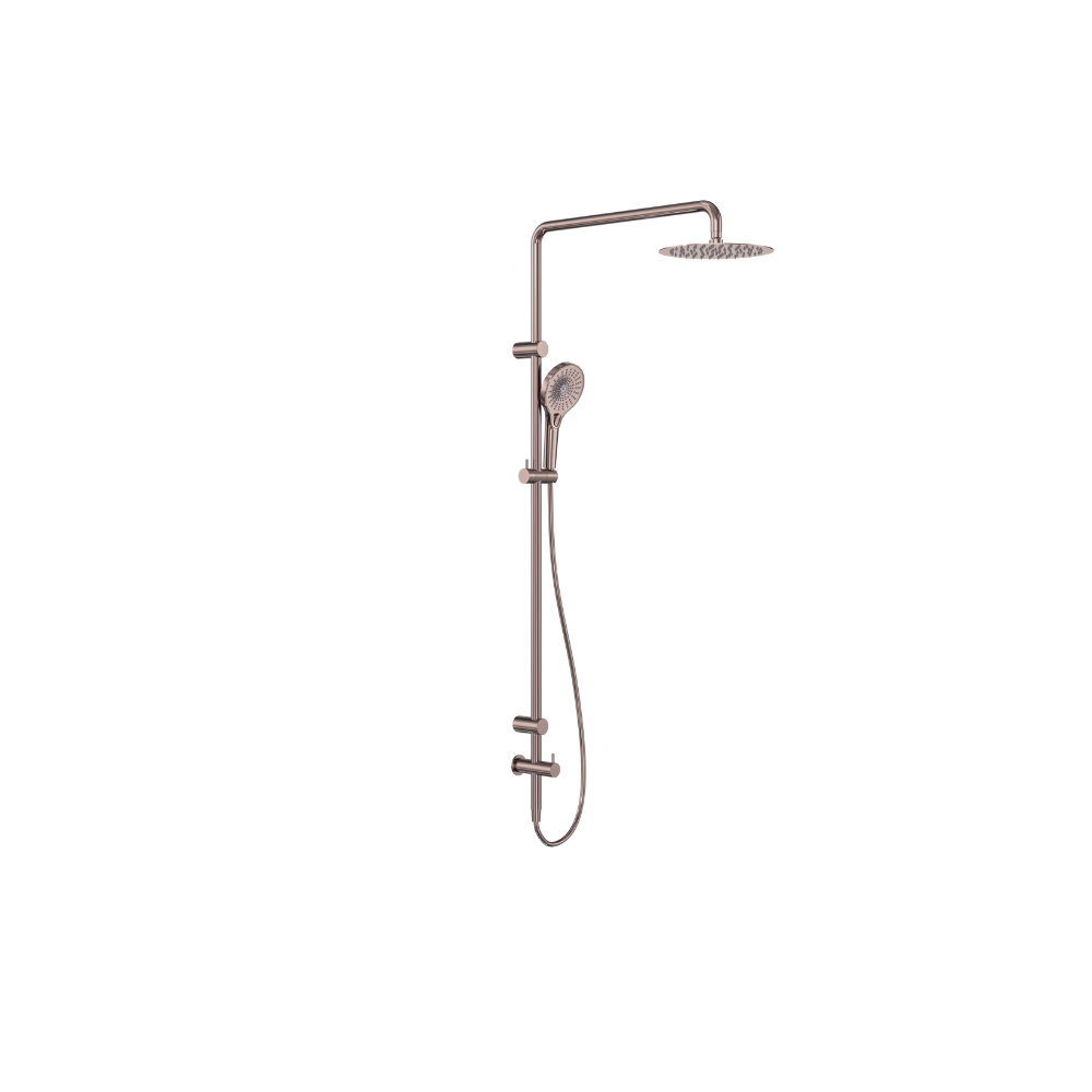 Calibre Mecca 25mm Grab Rail 900mm Twin Shower Set Brushed Bronze (Stock arriving early November) - NRCS007BZ