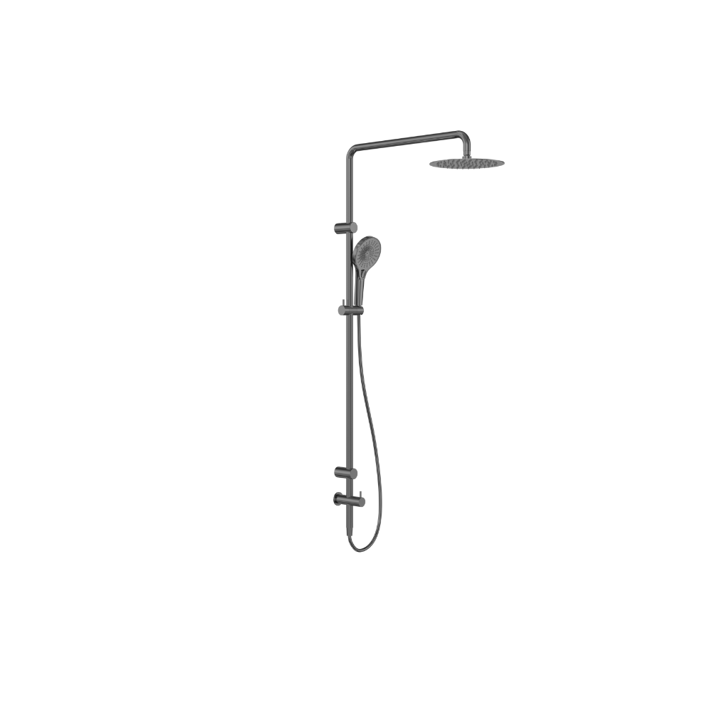 Calibre Mecca 25mm Grab Rail 900mm Twin Shower Set Gun Metal (Stock arriving early November) - NRCS007GM