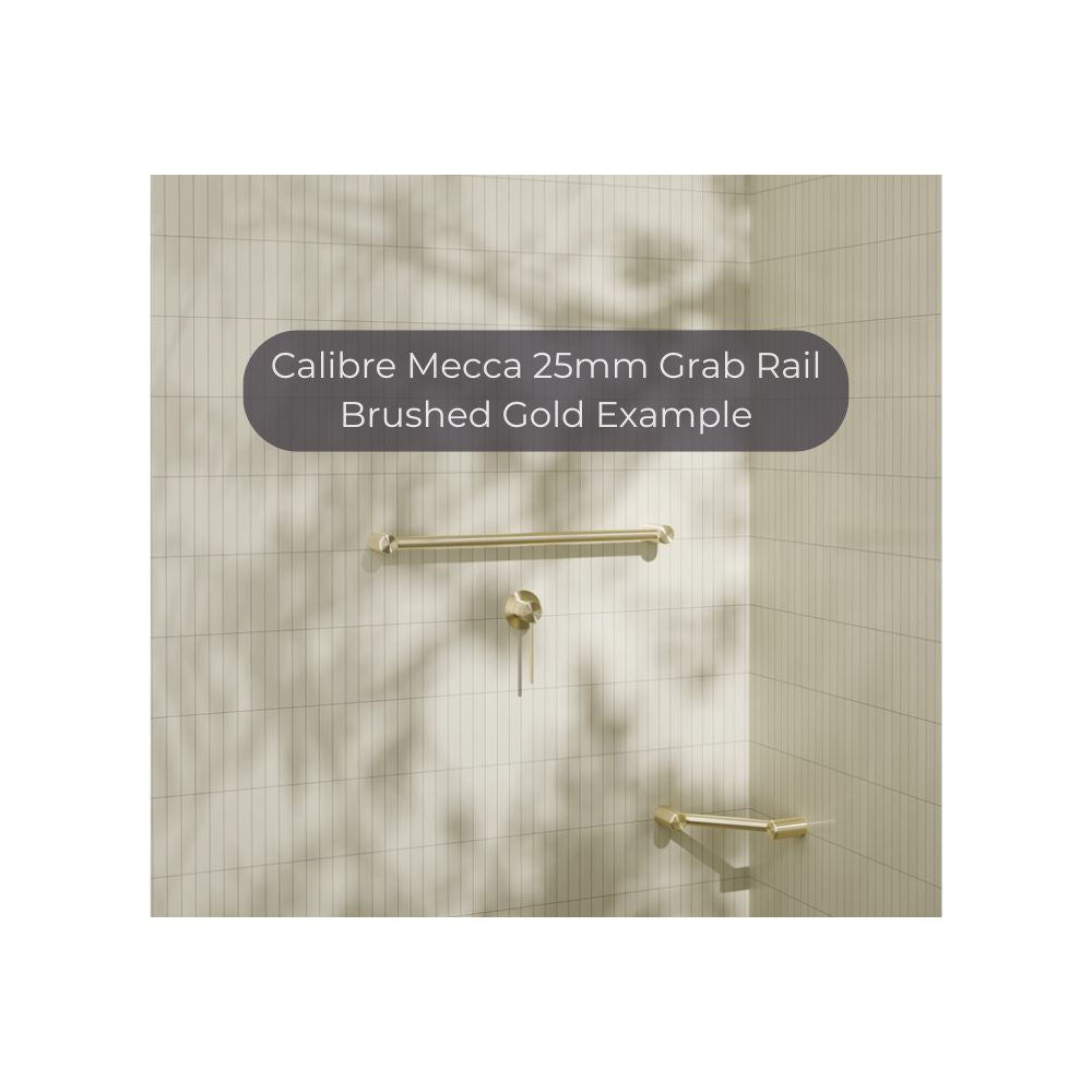 Calibre Mecca 25mm Grab Rail 300mm Brushed Gold - NRCR2512BG