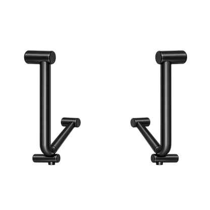 Calibre Mecca 32mm AS1428.1 Ambulant Toilet Cubicle Grab Rail Pair 90 Degree 450X450 Bent Rail Matte Black - RPNRCR3290dMB