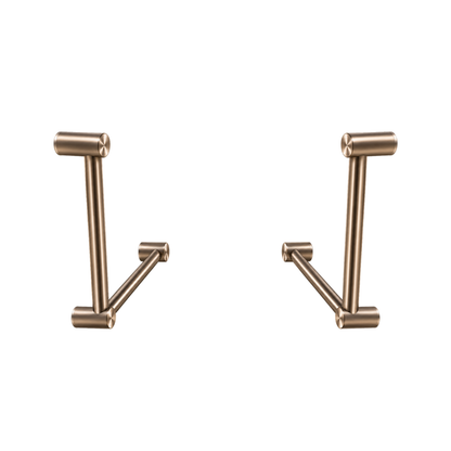 Calibre Mecca 32mm AS1428.1 Ambulant Toilet Cubicle Grab Rail Pair 90 Degree 450X450 Brushed Bronze - RPNRCR3290aBZ