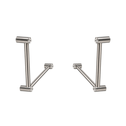 Calibre Mecca 32mm AS1428.1 Ambulant Toilet Cubicle Grab Rail Pair 90 Degree 450X450 Brushed Nickel - RPNRCR3290aBN