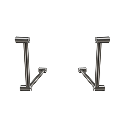 Calibre Mecca 32mm AS1428.1 Ambulant Toilet Cubicle Grab Rail Pair 90 Degree 450X450 Gun Metal - RPNRCR3290aGM