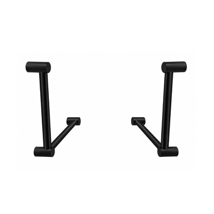 Calibre Mecca 32mm AS1428.1 Ambulant Toilet Cubicle Grab Rail Pair 90 Degree 450X450 Matte Black - RPNRCR3290aMB