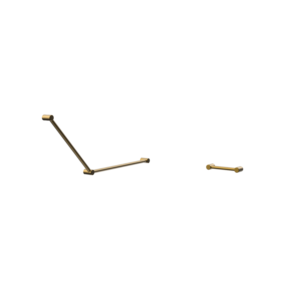 Calibre Mecca 32 DDA Accessible Toilet Grab Rail Set 45 Degree and 300 Grab Rail Brushed Gold - R01AD45BG