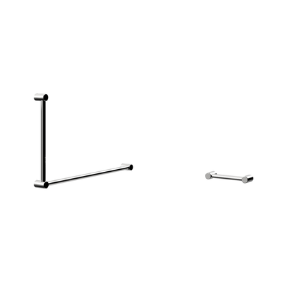 Calibre Mecca 32 DDA Accessible Toilet Grab Rail Set 90 Degree and 300 Grab Rail Chrome - R01AD90C