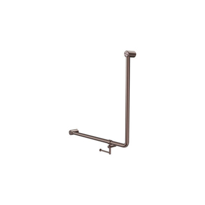 Calibre Mecca 32mm NZ4121 Accessible 90 Degree Grab Rail 750x750mm With Toilet Roll Holder Brushed Bronze - NRCR3290bhBZ