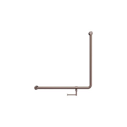 Calibre Mecca 32mm NZ4121 Accessible 90 Degree Grab Rail 750x750mm With Toilet Roll Holder Brushed Bronze - NRCR3290bhBZ