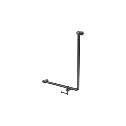 Calibre Mecca 32mm NZ4121 Accessible 90 Degree Grab Rail 750x750mm With Toilet Roll Holder Gun Metal - NRCR3290bhGM