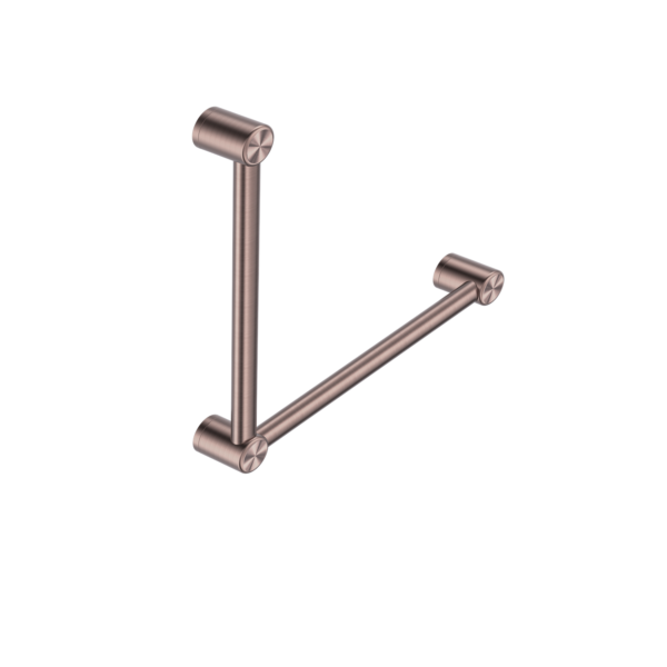 Calibre Mecca 32mm New Zealand Toilet Grab Rail 90 Degree 750x750mm Brushed Bronze - R01A7575BZ