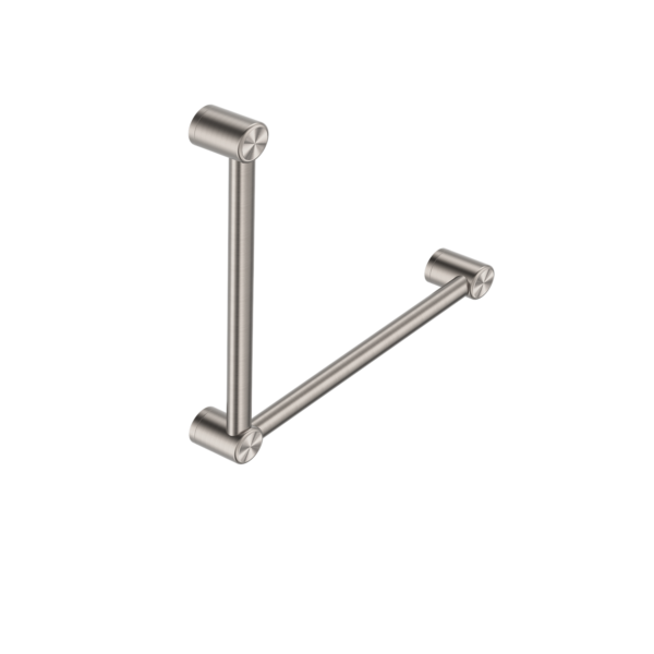 Calibre Mecca 32mm New Zealand Toilet Grab Rail 90 Degree 750x750mm Brushed Nickel - R01A7575BN