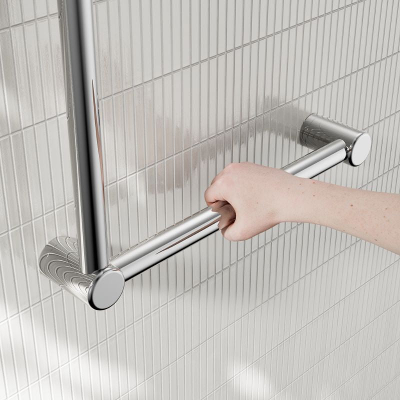 Calibre Mecca 32mm New Zealand Toilet Grab Rail 90 Degree 750x750mm Chrome - R01A7575C