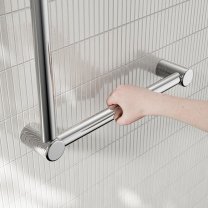 Calibre Mecca 32mm New Zealand Toilet Grab Rail 90 Degree 750x750mm Chrome - R01A7575C