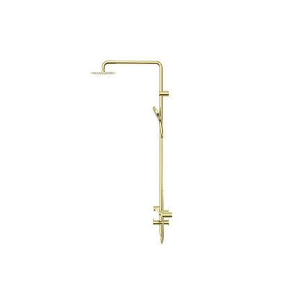 Calibre Mecca 32mm T Bar Grab Rail 1100x750mm Twin Shower Set Brushed Gold (Stock arriving early November) - NRCS008BG