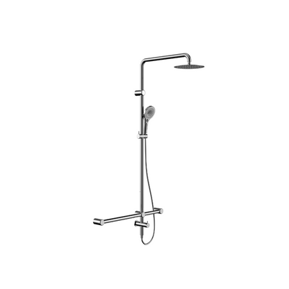 Calibre Mecca 32mm T Bar Grab Rail 1100x750mm Twin Shower Set Chrome (Stock arriving early November) - NRCS008CH