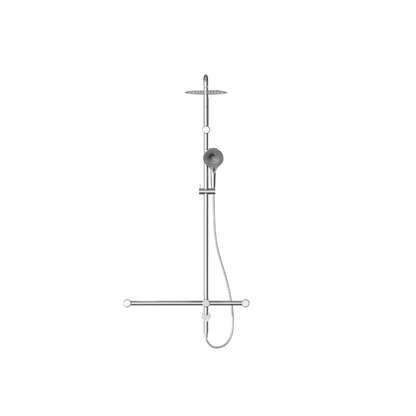 Calibre Mecca 32mm T Bar Grab Rail 1100x750mm Twin Shower Set Chrome (Stock arriving early November) - NRCS008CH