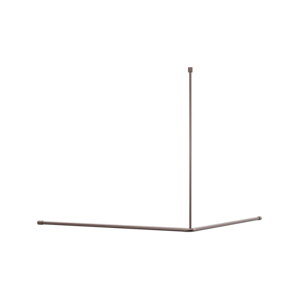 Calibre Mecca Curtain Rail 1200x1200mm 90 Degree Brushed Bronze - NRCR0006BZ