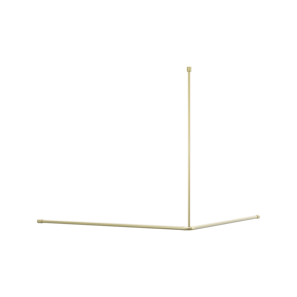Calibre Mecca Curtain Rail 1200x1200mm 90 Degree Brushed Gold - NRCR0006BG
