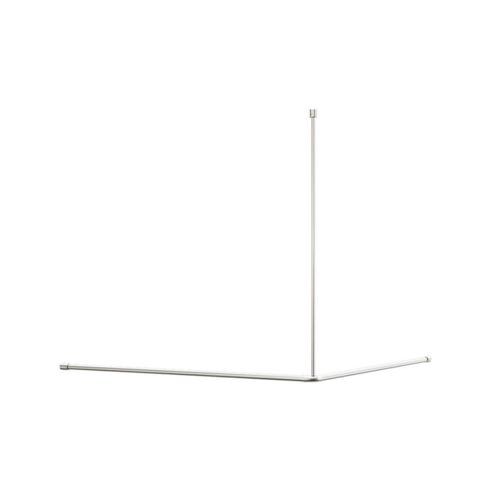 Calibre Mecca Curtain Rail 1200x1200mm 90 Degree Brushed Nickel - NRCR0006BN