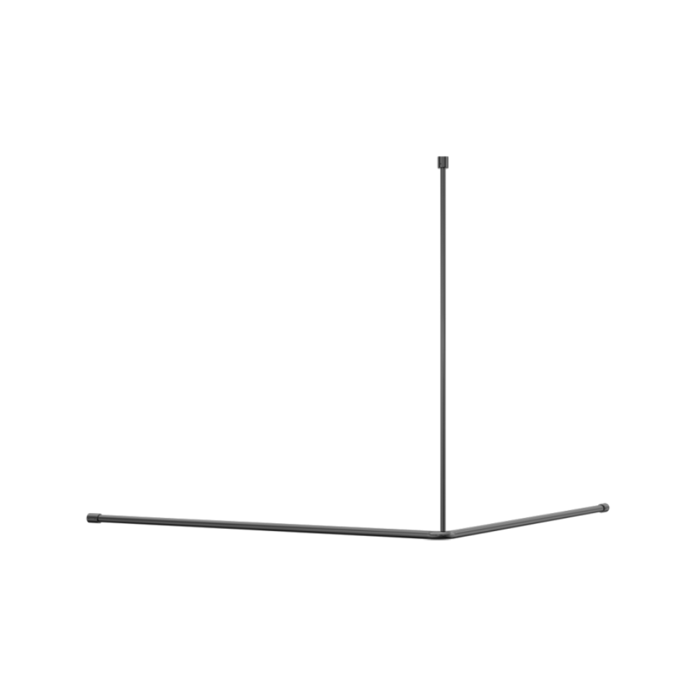 Calibre Mecca Curtain Rail 1200x1200mm 90 Degree Gun Metal - NRCR0006GM