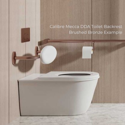 Calibre Mecca DDA Toilet Backrest Brushed Gold - NRCR0001BG