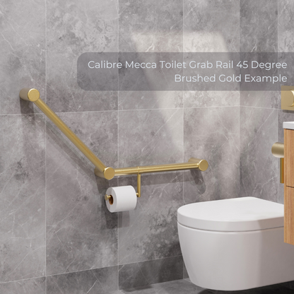 Calibre Mecca 32mm Ambulant Toilet Grab Rail 45 Degree 750x450mm Brushed Bronze - NRCR3245ABZ