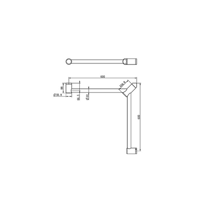 Calibre Mecca 32mm Wrap Around Corner Grab Rail 600x600mm Gun Metal - NRCR3290WGM