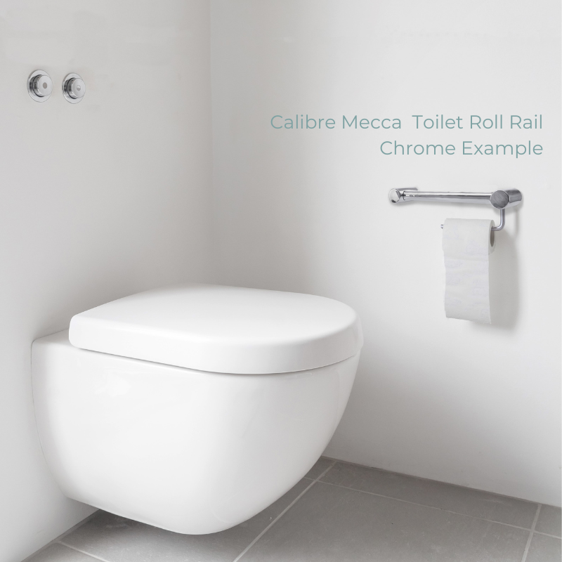 Calibre Mecca 25mm Toilet Roll Rail 300mm Gun Metal - NRCR2512AGM