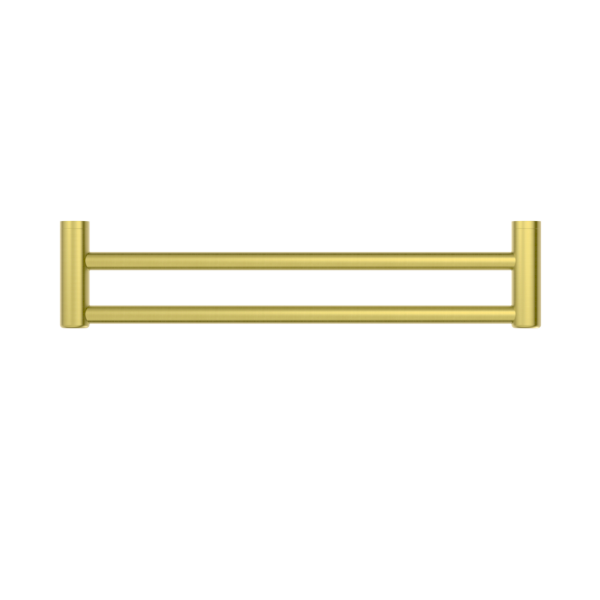 Calibre Terra 25mm Double Towel Rail 600mm Organic Brushed Brass Living (Made to Order) - RE1T60BBL