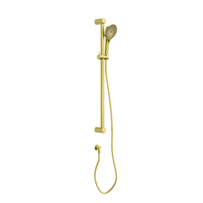 Calibre Terra 32mm 900mm Grab Rail and Adjustable Shower Set Organic Brushed Brass Living (Made to Order) - R01S90BBL
